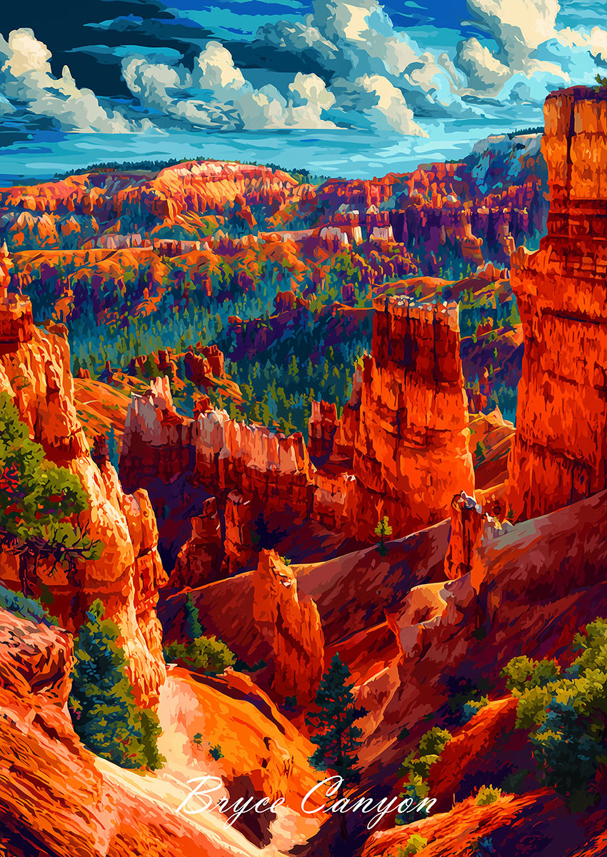 Bryce Canyon Landscape Canvas Print & Poster Wall Art - AI PRINT LAB